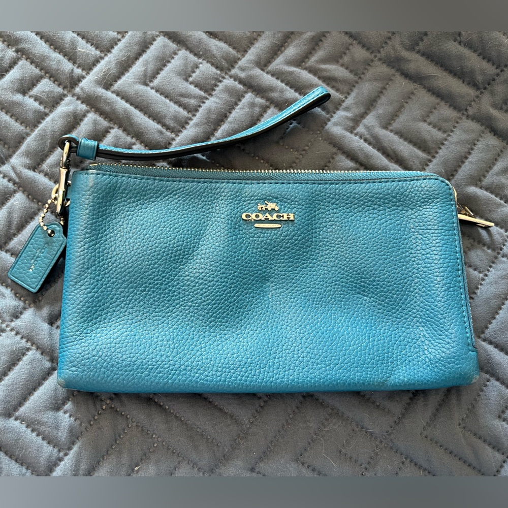 Coach Blue Wristlet